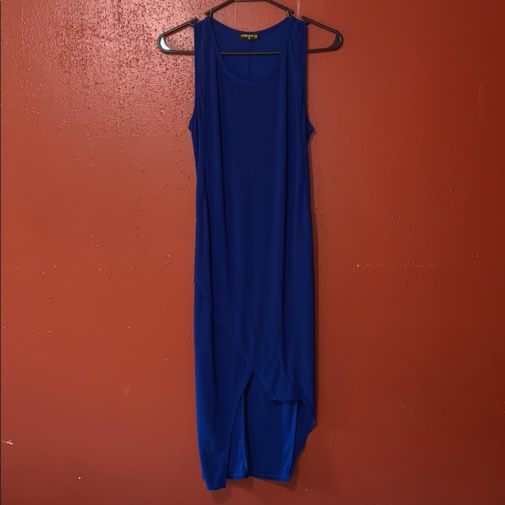 Blue long no sleeve dress